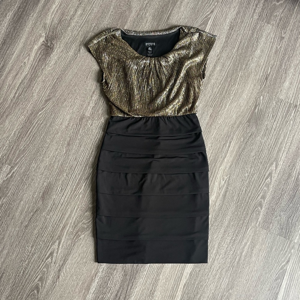 Metallic Gold and Black dress size 8